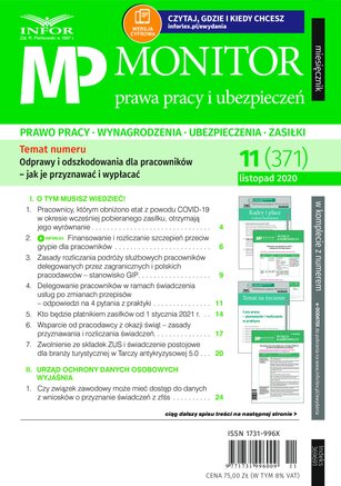 Monitor Prawa Pracy i Ubezpieczeń 11/2020
