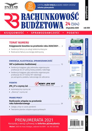 Rachunkowość Budżetowa 24/2020