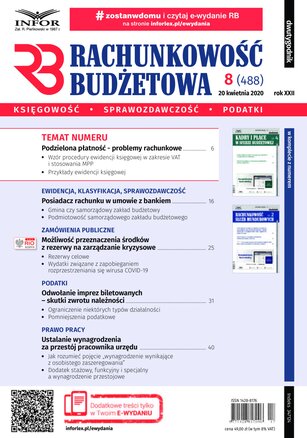 Rachunkowość Budżetowa 8/2020