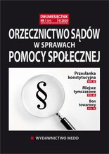 Orzecznictwo sądów w sprawach pomocy społecznej 1/2020