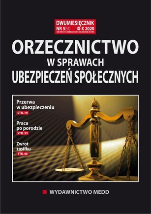 Orzecznictwo w sprawach ubezpieczeń społecznych 5/2020