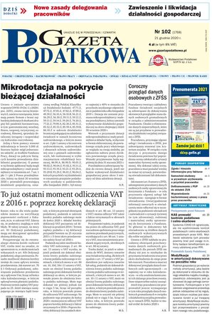 Gazeta Podatkowa 102/2020