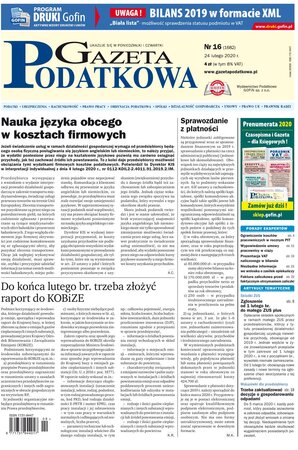 Gazeta Podatkowa 16/2020