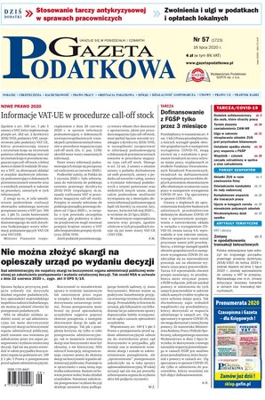 Gazeta Podatkowa 57/2020