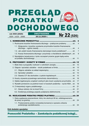 Przegląd Podatku Dochodowego 22/2020