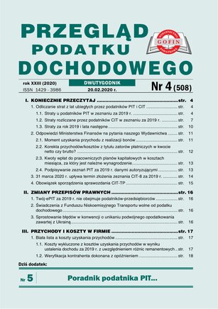 Przegląd Podatku Dochodowego 4/2020