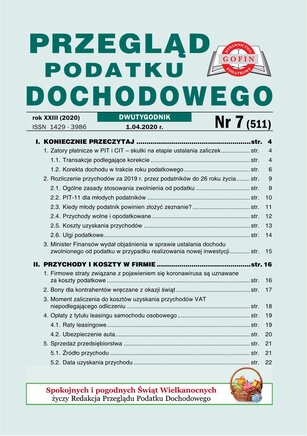 Przegląd Podatku Dochodowego 7/2020