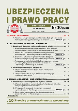 Ubezpieczenia i Prawo Pracy 10/2020