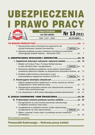 Ubezpieczenia i Prawo Pracy 13/2020