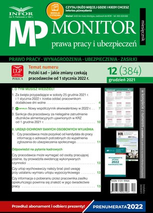 Monitor Prawa Pracy i Ubezpieczeń 12/2021