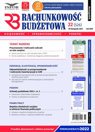 Rachunkowość Budżetowa 22/2021