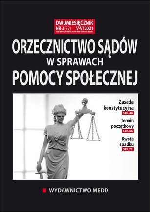 Orzecznictwo sądów w sprawach pomocy społecznej 3/2021