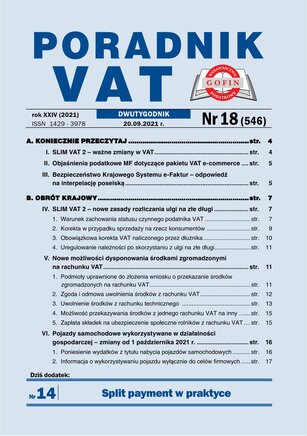 Poradnik VAT 18/2021