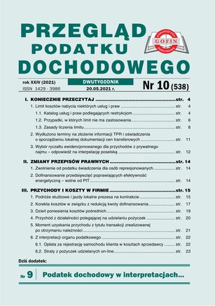 Przegląd Podatku Dochodowego 10/2021