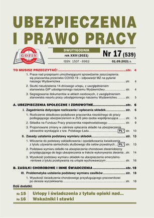 Ubezpieczenia i Prawo Pracy 17/2021