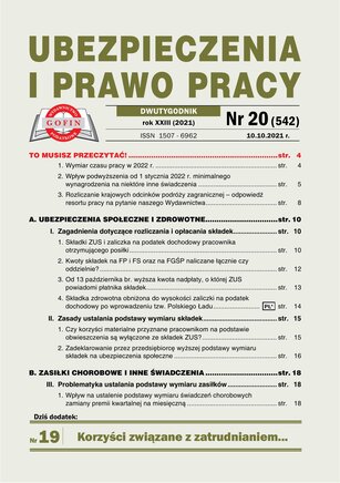 Ubezpieczenia i Prawo Pracy 20/2021