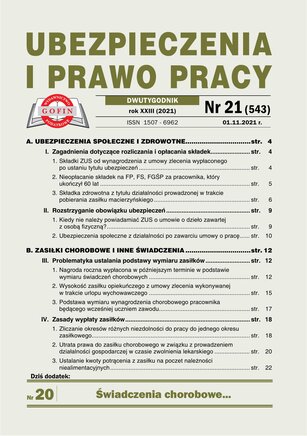 Ubezpieczenia i Prawo Pracy 21/2021