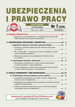Ubezpieczenia i Prawo Pracy 7/2021