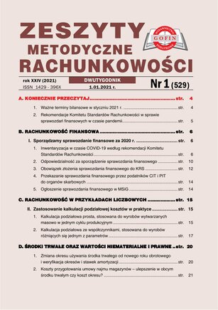 Zeszyty Metodyczne Rachunkowości 1/2021