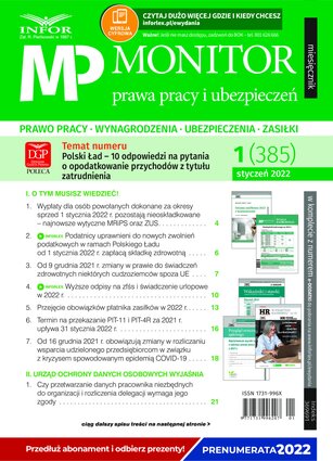 Monitor Prawa Pracy i Ubezpieczeń 1/2022