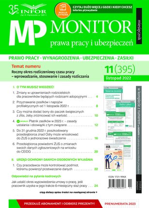 Monitor Prawa Pracy i Ubezpieczeń 11/2022