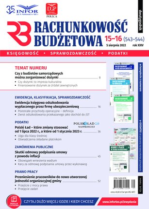 Rachunkowość Budżetowa 15-16/2022