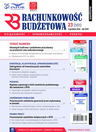 Rachunkowość Budżetowa 23/2022