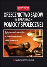 Orzecznictwo sądów w sprawach pomocy społecznej 2/2022