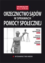 Orzecznictwo sądów w sprawach pomocy społecznej 4/2022