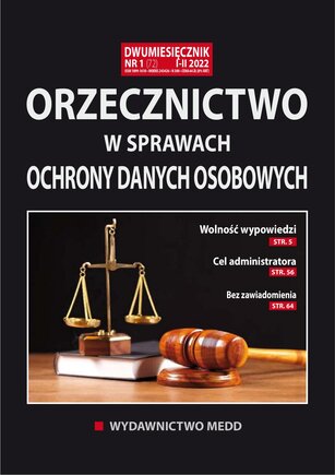 Orzecznictwo w sprawach ochrony danych osobowych 1/2022