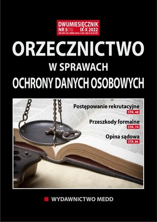 Orzecznictwo w sprawach ochrony danych osobowych 5/2022