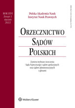 Orzecznictwo Sądów Polskich 1/2022