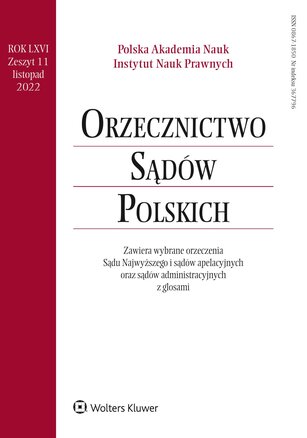 Orzecznictwo Sądów Polskich 11/2022