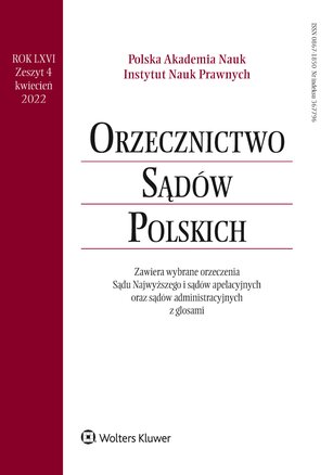 Orzecznictwo Sądów Polskich 4/2022