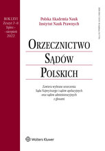 Orzecznictwo Sądów Polskich 7-8/2022