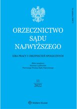Orzecznictwo Sądu Najwyższego. Izba Pracy 11/2022
