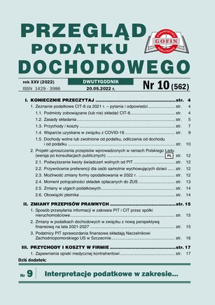 Przegląd Podatku Dochodowego 10/2022