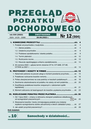 Przegląd Podatku Dochodowego 12/2022