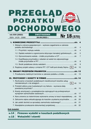 Przegląd Podatku Dochodowego 18/2022