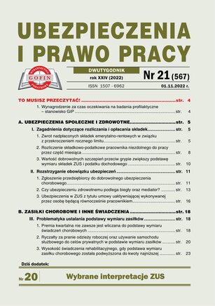 Ubezpieczenia i Prawo Pracy 21/2022