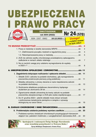 Ubezpieczenia i Prawo Pracy 24/2022
