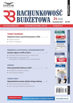 Rachunkowość Budżetowa 24/2023