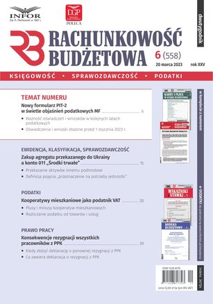 Rachunkowość Budżetowa 6/2023
