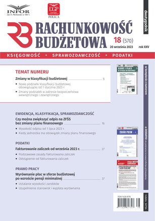Rachunkowość Budżetowa 18/2023
