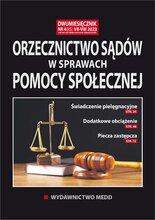 Orzecznictwo sądów w sprawach pomocy społecznej 4/2023