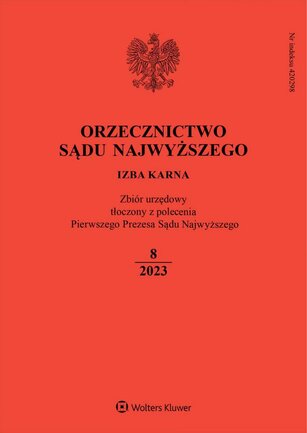 Orzecznictwo Sądu Najwyższego - Izba Karna 8/2023