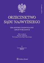 Orzecznictwo Sądu Najwyższego - Izba Kontroli Nadzwyczajnej i Spraw Publicznych 1/2023