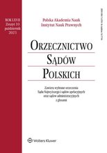 Orzecznictwo Sądów Polskich 10/2023