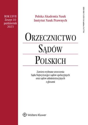 Orzecznictwo Sądów Polskich 10/2023
