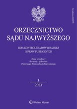 Orzecznictwo Sądu Najwyższego - Izba Kontroli Nadzwyczajnej i Spraw Publicznych 3/2023